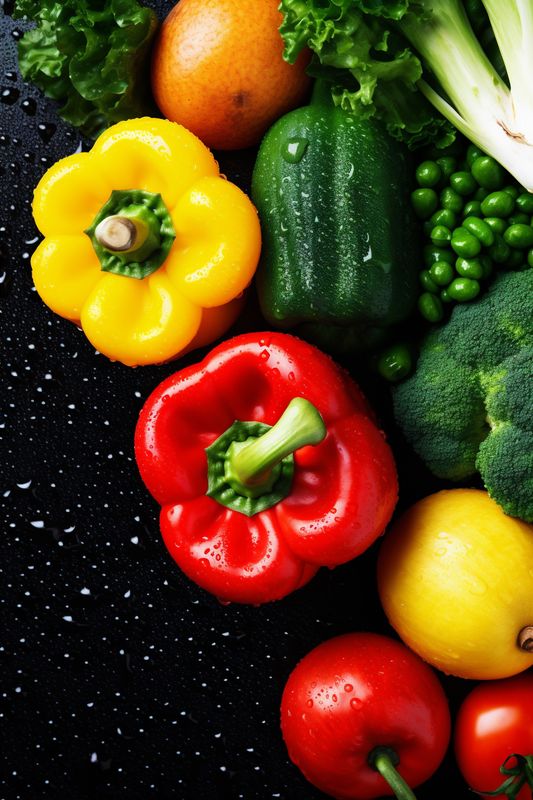 drop close-up background vegetable green vegetarian organic fresh food healthy water water. Generative AI.