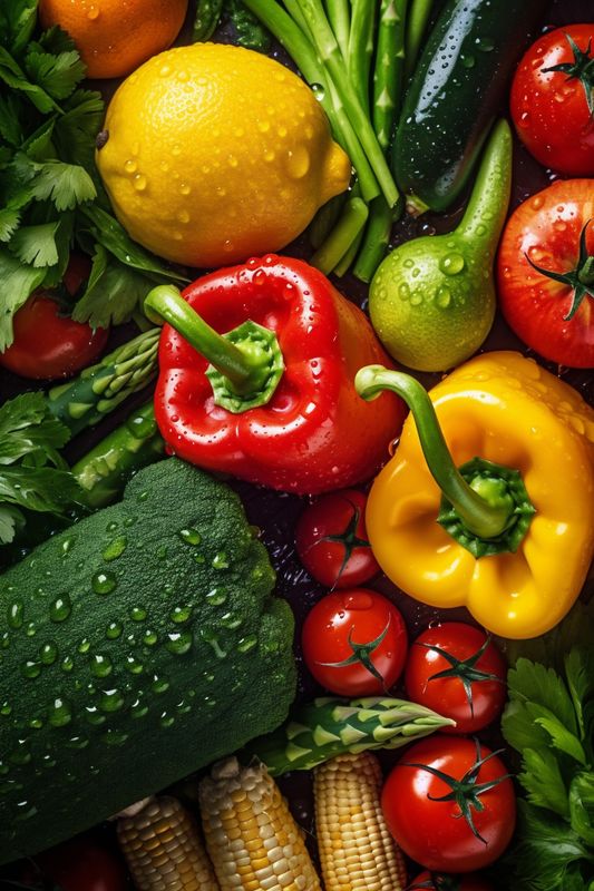 fresh vegetable food drop water vegetarian close-up healthy organic background green lettuce. Generative AI.