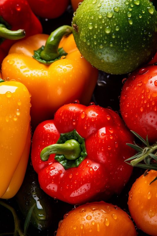 health organic fresh background drop vegetarian vegetable close-up green food healthy water. Generative AI.