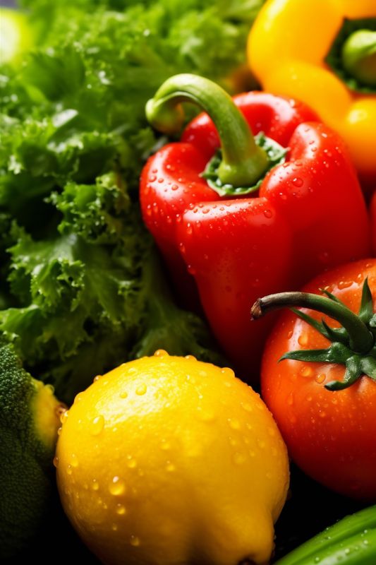 organic background green vegetarian close-up food vegan vegetable water drop fresh healthy. Generative AI.