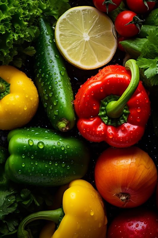 vegetarian close-up fresh organic background healthy water food black vegetable green drop. Generative AI.