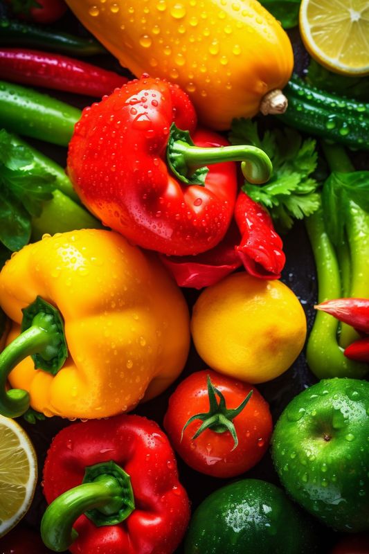 green healthy background organic leaf vegetarian food fresh close-up water vegetable drop. Generative AI.