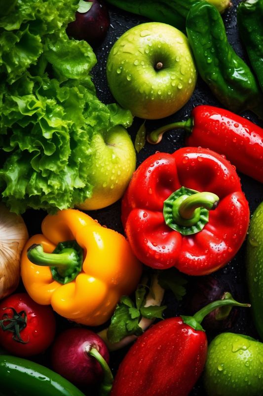 wash food vegetable close-up organic drop vegetarian healthy water background green fresh. Generative AI.