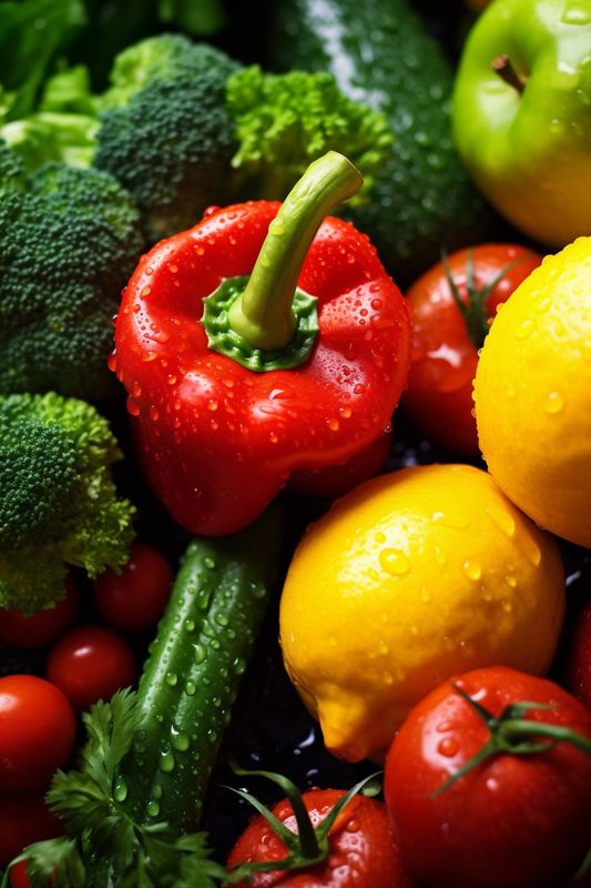 background food close-up object drop fresh green vegetable healthy vegetarian water organic. Generative AI.