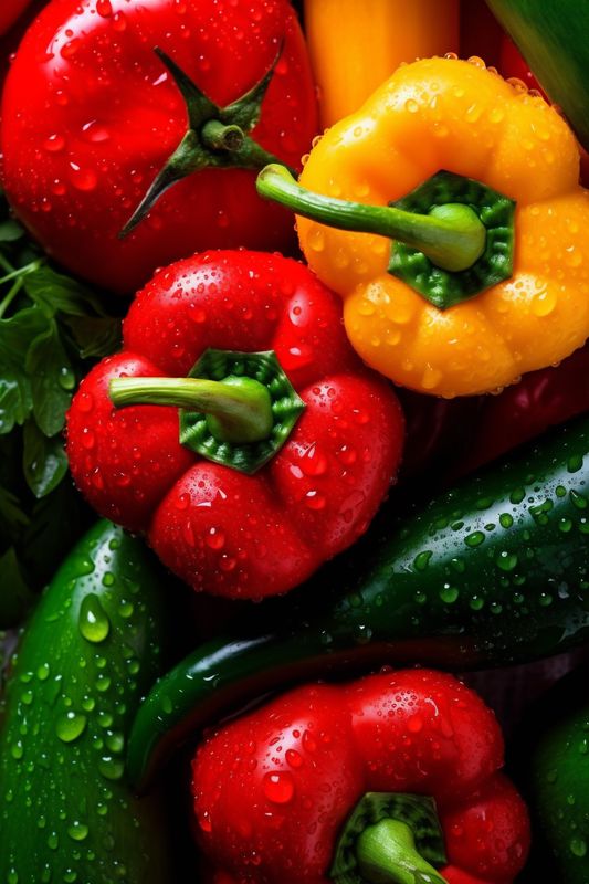 vegetable green water close-up vegetarian background drop food organic object fresh healthy. Generative AI.