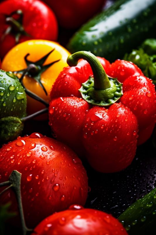 green vegetable ingredient background water fresh drop organic close-up food healthy vegetarian. Generative AI.