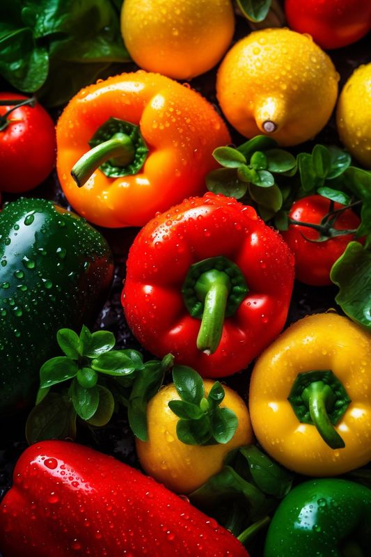 vegetable vegetarian healthy organic drop water food green lettuce fresh close-up background. Generative AI.