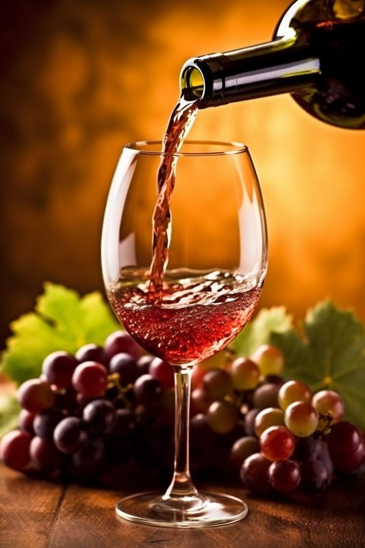 winery background bottle beverage luxury glass wine food alcohol grape drink. Generative AI.