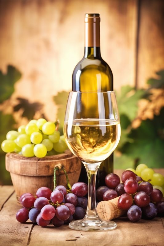 grape winery wine food alcohol glass drink beverage luxury background bottle. Generative AI.