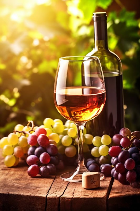 glass beverage background bar grape winery alcohol drink food bottle wine. Generative AI.