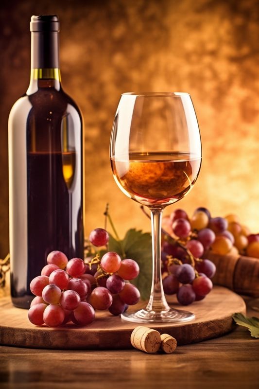 drink background wine beverage alcohol food winery grape celebration bottle glass. Generative AI.