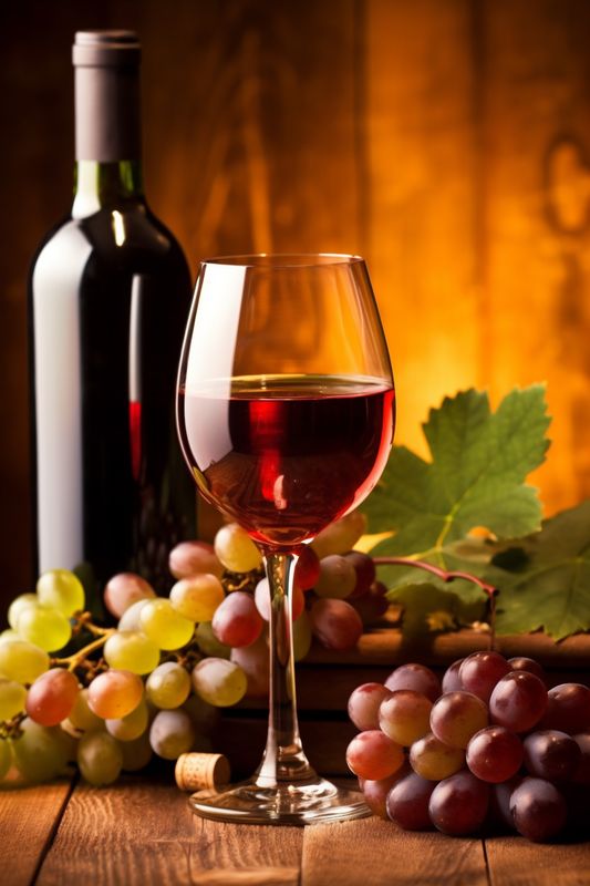 space background copy alcohol grape food bottle wine winery glass drink beverage. Generative AI.