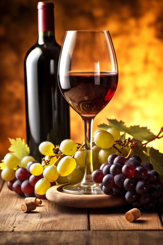 drink grape background glass closeup bottle wine winery alcohol beverage food. Generative AI.