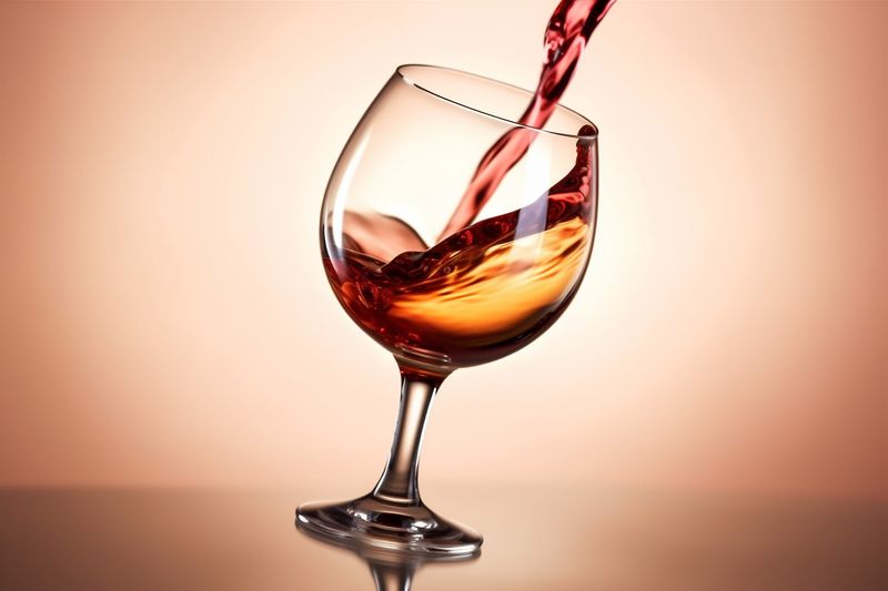 gradient party closeup wine red glass liquid drink epicure alcohol background. Generative AI.