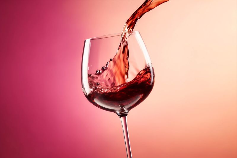 alcohol background liquid glass closeup red gradient drink wine party sauvignon. Generative AI.