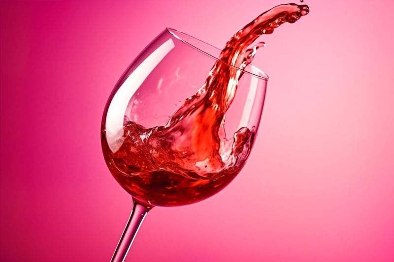 red wine party background gradient wine alcohol drink liquid glass glass closeup. Generative AI.