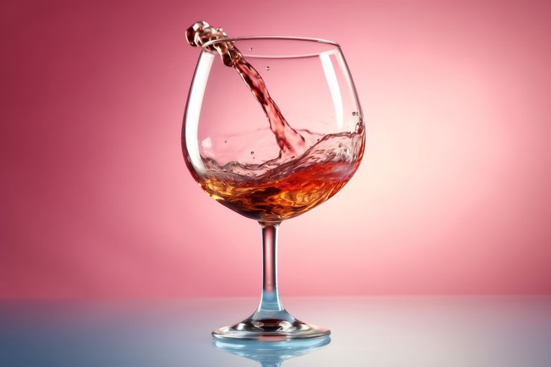 drink closeup party glass background luxury gradient alcohol liquid wine red. Generative AI.