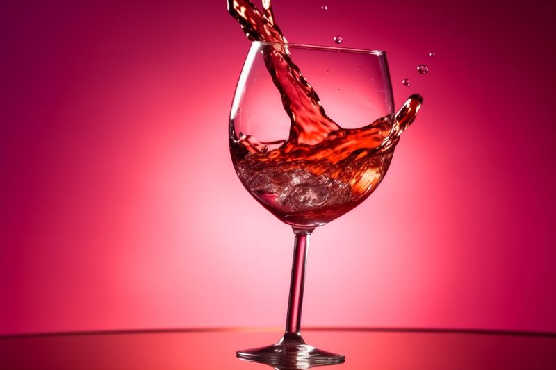 drink wine glass alcohol liquid background party grape gradient closeup red. Generative AI.