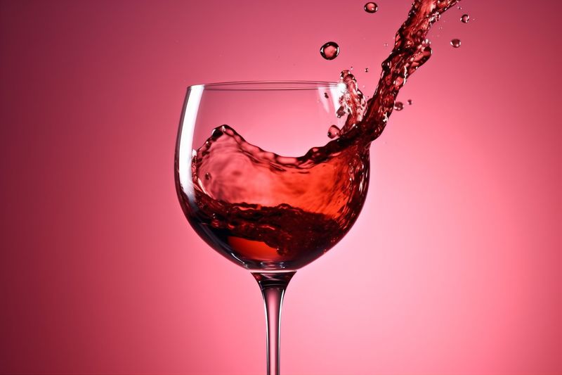glass liquid background party drink alcohol gradient bar wine closeup red. Generative AI.