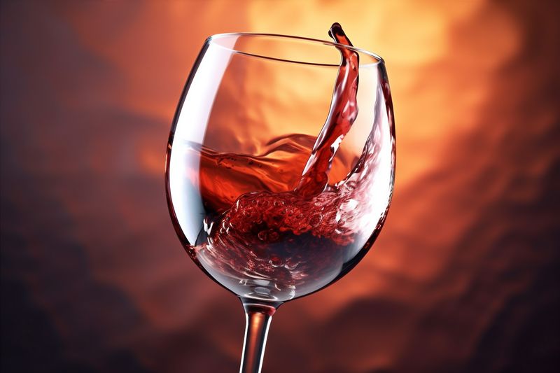 closeup liquid red drink gradient alcohol background party glass wine taste. Generative AI.