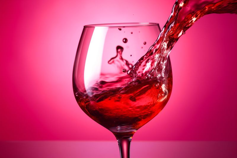 red closeup wine gradient alcohol drink concept glass liquid background party. Generative AI.