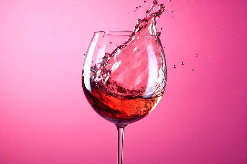 bottle wine liquid drink party red background glass gradient closeup alcohol. Generative AI.