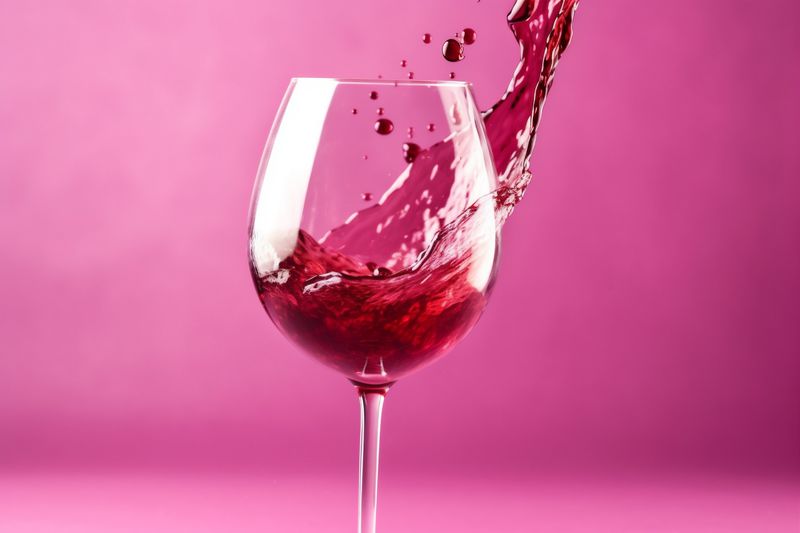 red party closeup background liquid goblet glass drink alcohol gradient wine. Generative AI.