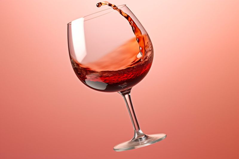 gradient party glass background alcohol drink closeup liquid wine red concept. Generative AI.