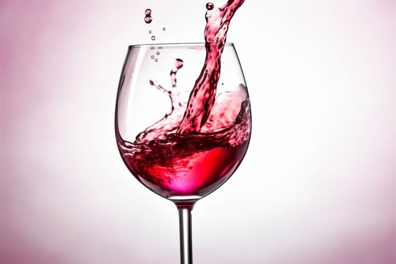 red party alcohol winery drink glass closeup gradient background liquid wine. Generative AI.