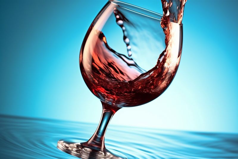 party bordeaux drink liquid background closeup red wine alcohol gradient glass. Generative AI.