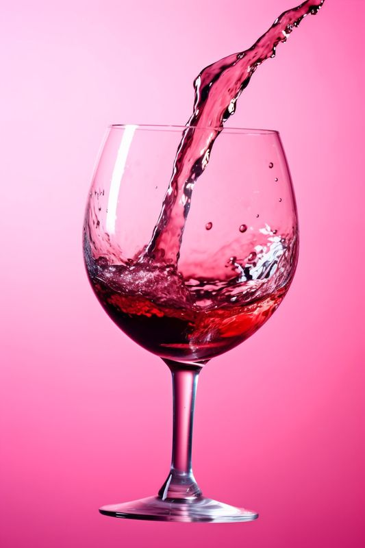 party gradient liquid background bottle wine glass drink alcohol closeup red. Generative AI.