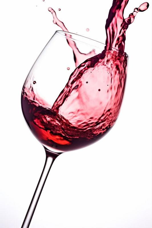 wine alcohol liquid closeup glass drink transparent background red party gradient. Generative AI.