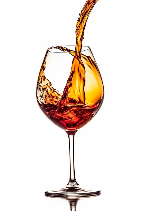 liquid drink alcohol wine red background glass party gradient closeup light. Generative AI.