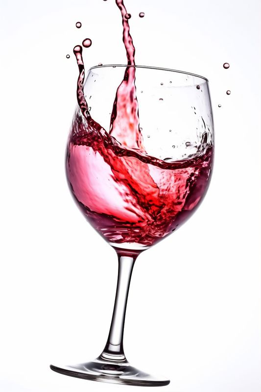 red glass background closeup party gradient drink liquid transparent alcohol wine. Generative AI.