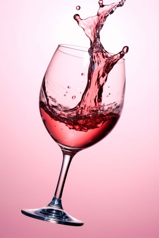 gradient liquid background party closeup glass drink alcohol wine red celebrate. Generative AI.
