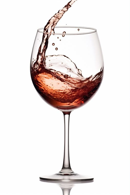 closeup party pour alcohol drink gradient wine red liquid glass background. Generative AI.