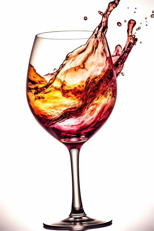 party drink wine red liquid closeup glass alcohol gradient bordeaux background. Generative AI.