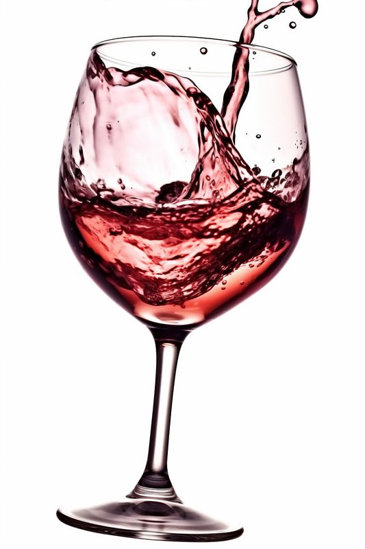closeup wine glass background drink alcohol party red gradient liquid holiday. Generative AI.