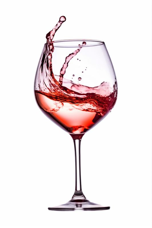 drink bottle wine party alcohol glass liquid closeup gradient background red. Generative AI.
