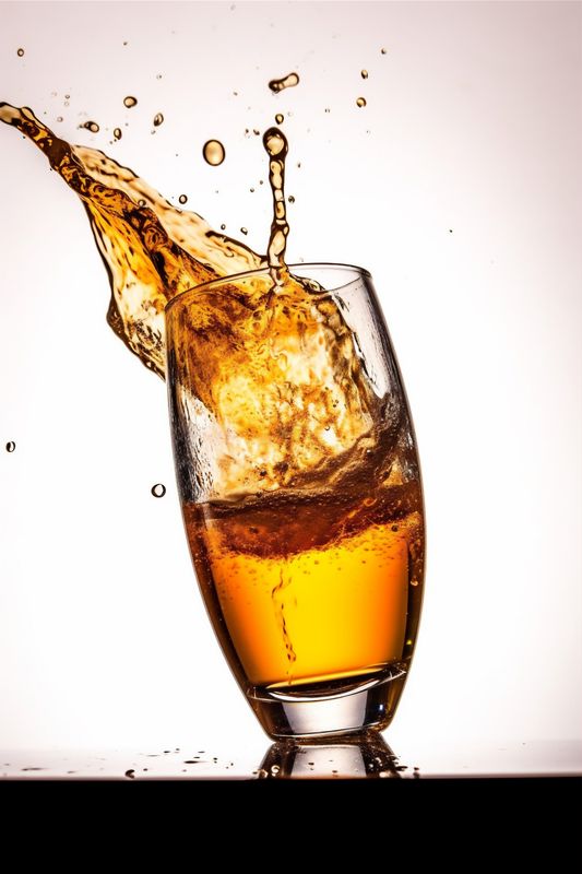 beer foam glass bubble cold closeup alcohol drink splash gradient background. Generative AI.