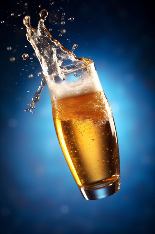 bubble glass cold background foam action gradient alcohol beer splash drink. Generative AI.