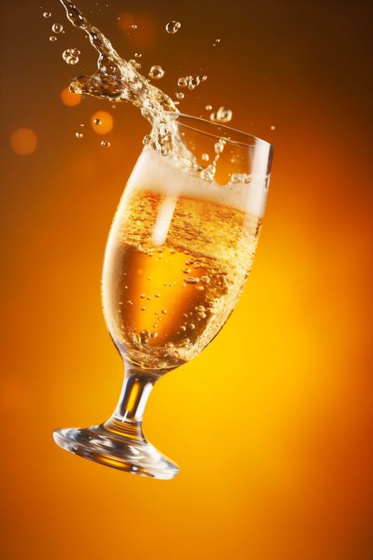 alcohol drink bubble cold splash background foam celebrate glass gradient beer. Generative AI.