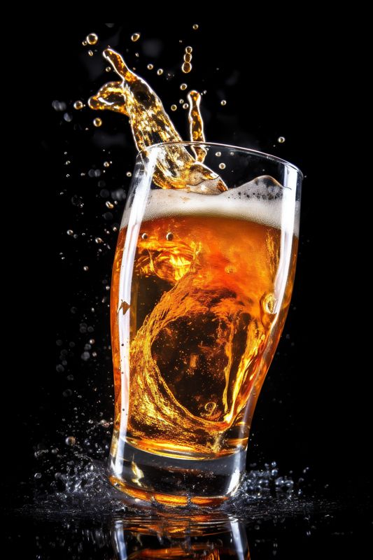 beer mug foam gradient cold glass splash bubble alcohol drink background. Generative AI.