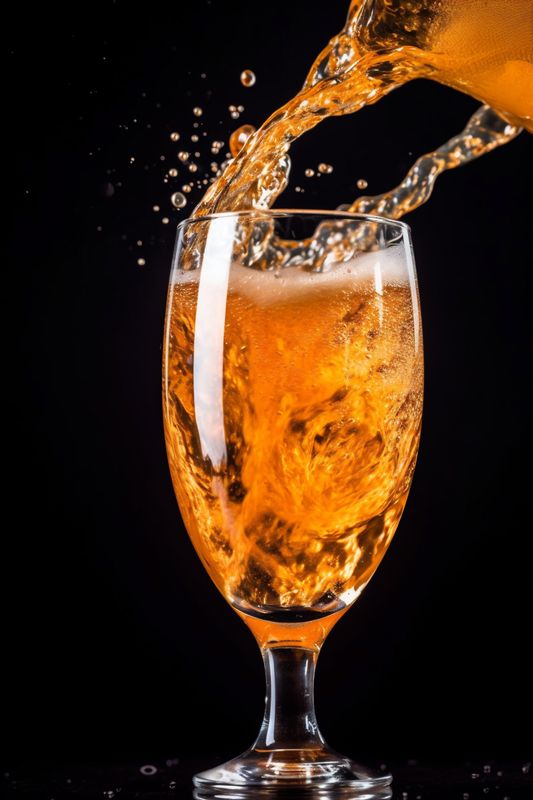 splash background bubble foam froth gradient cold drink beer glass alcohol. Generative AI.