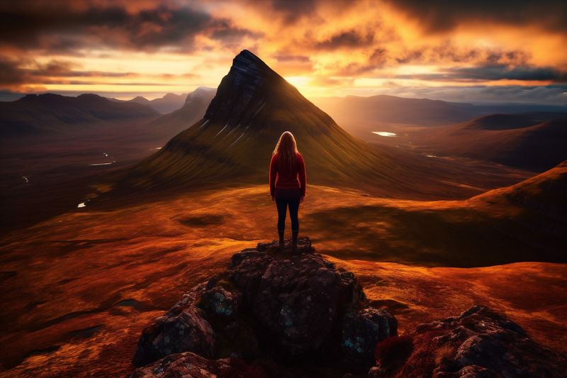 trekking man hiking walking active tourist travel nature mountain lifestyle group. Generative AI.