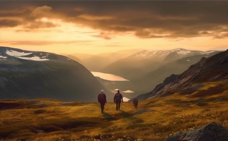 nature man lifestyle mountain travel group walking hiking trekking endurance tourist. Generative AI.