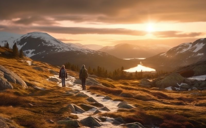 man travel tourist trekking lifestyle mountain group hiking nature backpacking walking. Generative AI.