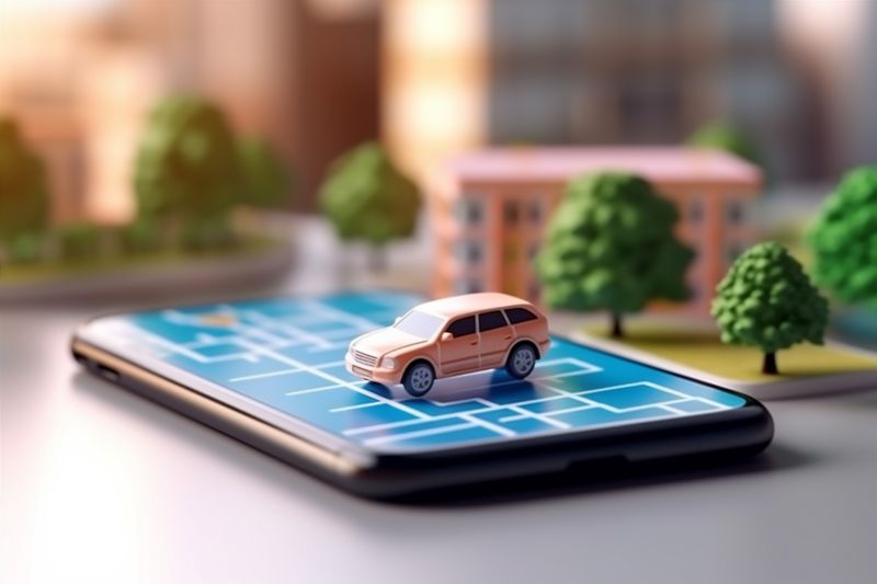 map mobile direction gps point car navigation location travel phone. Generative AI.