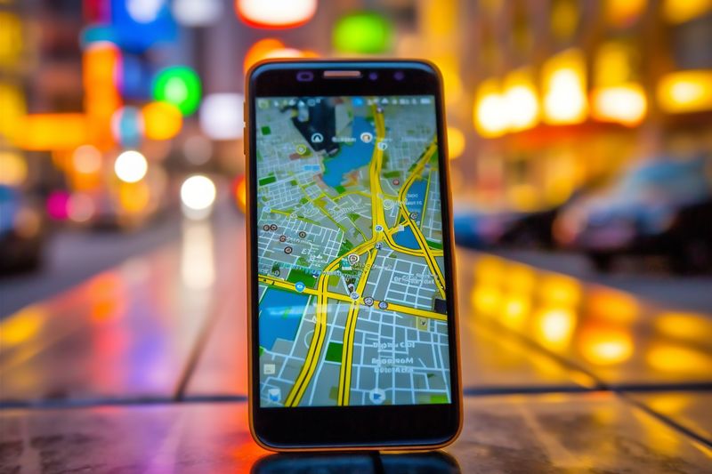 location point direction gps mobile travel map position navigation phone. Generative AI.