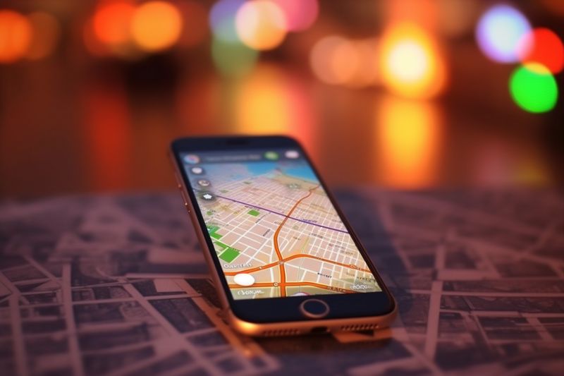 map location position phone point travel mobile direction gps navigation. Generative AI.